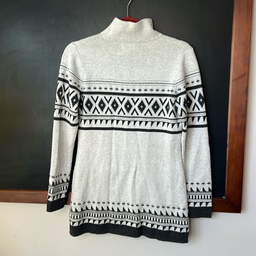 Cynthia Rowley Women Size Small Sweater Full Zip Grey Black - Picture 2 of 6